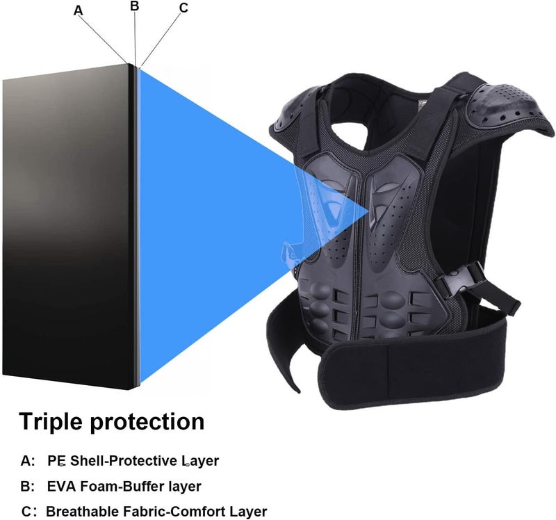 Aikelai Youth Kids Chest Protector Dirt Bike Gear Motorcycle Chest Armor Motocross Dirtbike Protective Gear for Child, Boy and Girl - Image 4